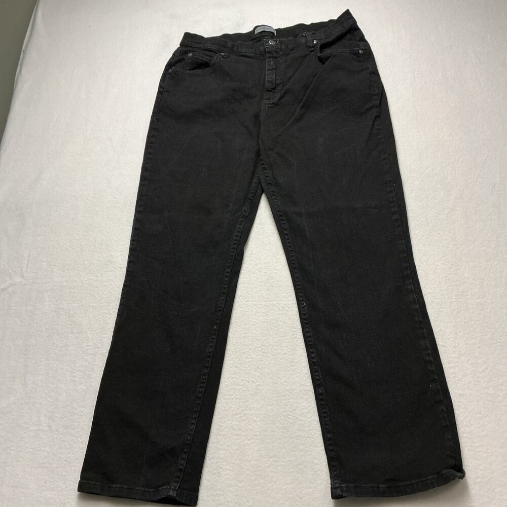 Riders by Lee Relaxed Fit Straight Leg Jeans Womens 16P,black ,Stretch. 4130